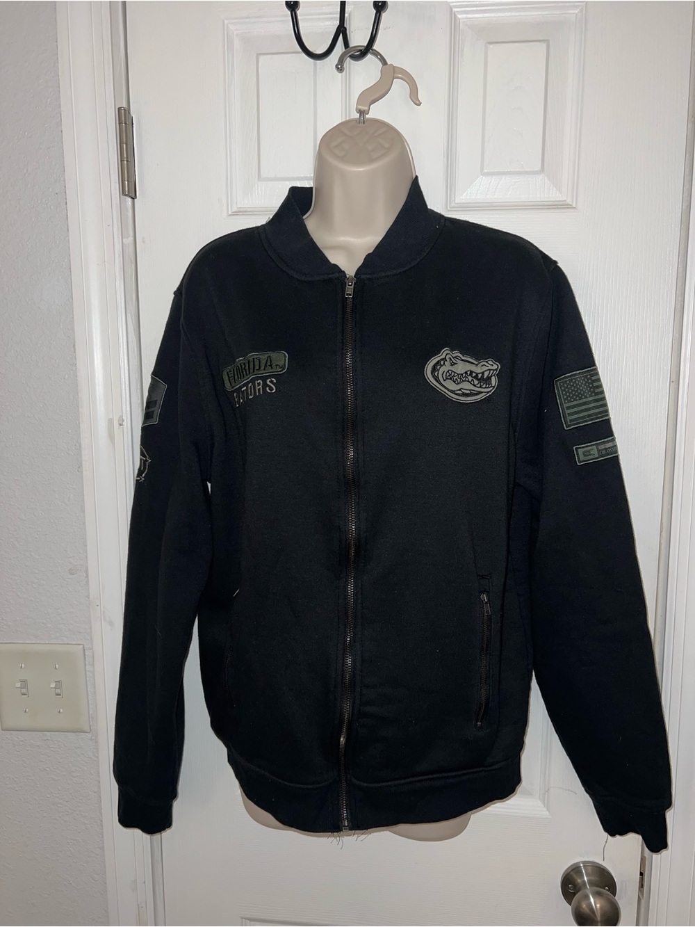 Florida Gators Black Bomber Jacket - Collegiate Zip Front